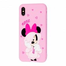 Чехол 3D для iPhone Xs Max Disney Minnie Mouse розовый