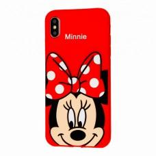 Чехол 3D для iPhone X / Xs Disney Minnie Mouse красный