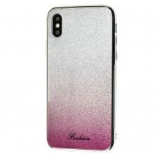 Чохол для iPhone X / Xs Ambre Fashion сріблястий / рожевий