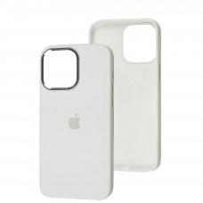 Чехол для iPhone 14 Pro Max New silicone Metal Buttons white