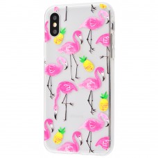 Чехол Lovely для iPhone X / Xs "фламинго"