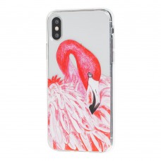 Чехол для iPhone X / Xs Lovely "розовый фламинго"