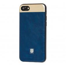 Чохол для Phone 7/8 Top-V еко-шкіра з металевою вставкою синій