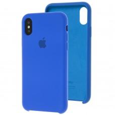 Чехол Silicone для iPhone X / Xs case синий / blue 