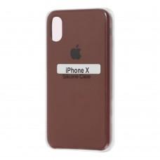 Чохол для iPhone X Silicone case коричневий