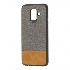 Чехол для Samsung Galaxy A6 2018 (A600) Hard Textile серо коричневый