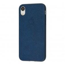 Чехол для iPhone Xr Leather cover синий