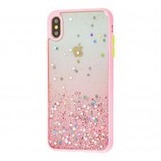 Чехол для iPhone X / Xs Glitter Bling розовый