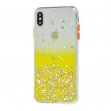 Чохол для iPhone X / Xs Glitter Bling жовтий