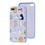 Чохол для iPhone 7 Plus / 8 Plus Wave Fancy funny cats / light purple