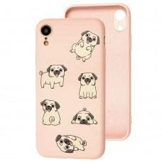 Чехол для iPhone Xr Wave Fancy pug / pink sand