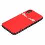 Чехол Fendi для iPhone X / Xs текстиль красный