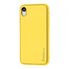 Чехол для iPhone Xr Leather Xshield желтый