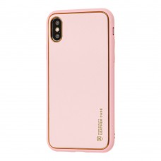 Чехол для iPhone X / Xs Leather Xshield pink