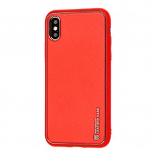 Чехол для iPhone X / Xs Leather Xshield red