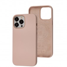 Чохол для iPhone 13 Pro Max Leather with MagSafe pink sand