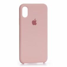 Чехол silicone case для iPhone X бледно розовый 