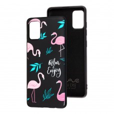 Чохол для Samsung Galaxy A51 (A515) Wave Fancy flamingo / black