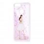Чехол для Huawei P Smart Блестки вода светло-розовый "девушка в белом платье"