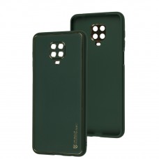 Чехол для Xiaomi Redmi Note 9s / 9 Pro Leather Xshield army green