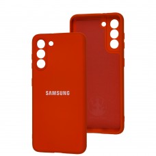 Чехол для Samsung Galaxy S21 (G991) Silicone Full camera красный