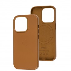 Чехол для iPhone 14 Pro Leather with MagSafe saddle brown