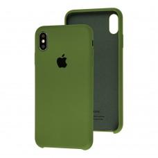 Чехол silicone case для iPhone Xs Max army green 