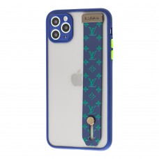 Чохол для iPhone 11 Pro Max WristBand LV синій/зелений