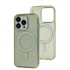 Чехол для iPhone 14 Pro Clear color MagSafe green