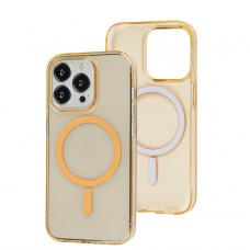 Чехол для iPhone 14 Pro Clear color MagSafe orange