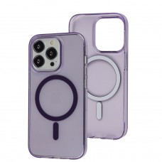 Чехол для iPhone 14 Pro Clear color MagSafe purple