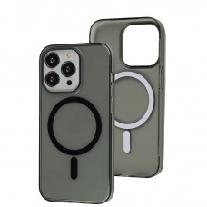 Чохол для iPhone 14 Pro Clear color MagSafe black