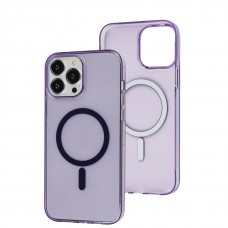 Чехол для iPhone 14 Pro Max Clear color MagSafe purple