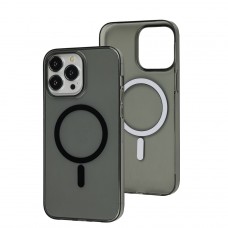 Чехол для iPhone 14 Pro Max Clear color MagSafe black