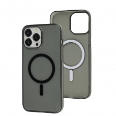 Чохол для iPhone 13 Pro Max Clear color MagSafe black