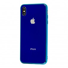 Чохол для iPhone Xs Max glass синій