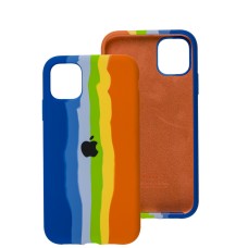 Чохол для iPhone 11 Silicone Full rainbow orange