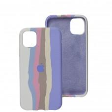 Чехол для iPhone 11 Silicone Full rainbow purple