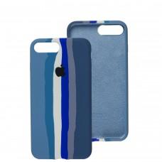 Чехол для iPhone 7 Plus / 8 Plus Silicone Full rainbow blue