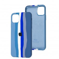 Чехол для iPhone 11 Pro Max Silicone Full rainbow blue
