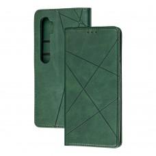 Чехол книжка Business Leather для Xiaomi Mi Note 10 Lite зеленый