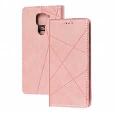 Чохол книжка Business Leather для Xiaomi Redmi Note 9 рожевий