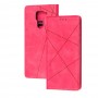 Чехол книжка Business Leather для Xiaomi Redmi Note 9 малиновый