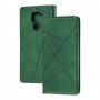 Чохол книжка Business Leather для Xiaomi Redmi Note 9 зелений