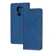 Чехол книжка Business Leather для Xiaomi Redmi Note 9 синий