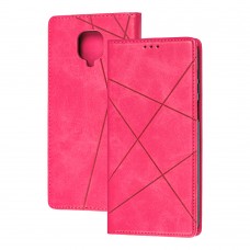 Чехол книжка Business Leather для Xiaomi Redmi Note 9s / 9 Pro малиновый