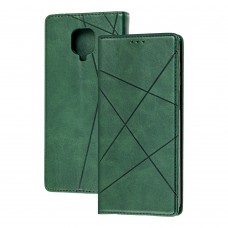 Чохол книжка Business Leather для Xiaomi Redmi Note 9s / 9 Pro зелений