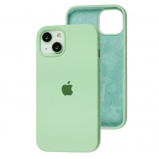 Чохол для iPhone 13 / 14 Square Full silicone зелений / pastachio
