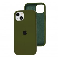Чехол для iPhone 13 Silicone Full зеленый / dark olive