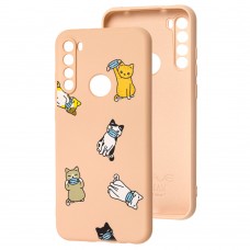 Чехол для Xiaomi Redmi Note 8T Wave Fancy cats with a mask / pink sand